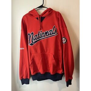 Washington Nationals Stitches Authentic Hoodie Red‎ Size XL Mens Embroidered New